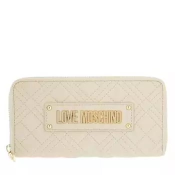 Кошелек portafogli quilted pu Love Moschino, бежевый