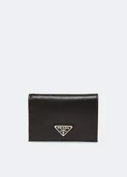 Кошелек PRADA Saffiano leather small wallet, черный