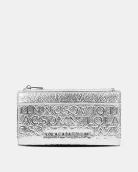 Кошелек с эффектом кожи и монограммой Lola Casademunt, серебряный