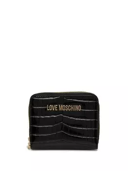 Кошелек с эффектом крокодила Love Moschino, черный