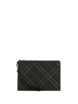Кошелек с чековым узором Burberry, зеленый