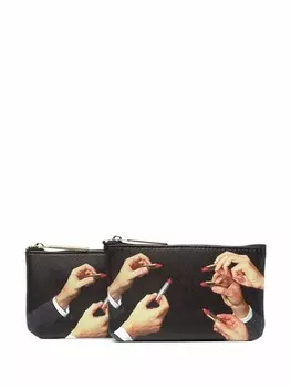 Кошелек с графичным принтом Seletti, черный