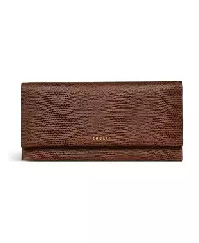Кошелек с клапаном из искусственной ящерицы Oak Street Radley London, коричневый