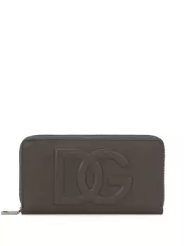Кошелек с круговой молнией и логотипом DG DOLCE & GABBANA, серый
