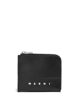 Кошелек с круговой молнией и логотипом Marni, черный