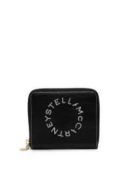 Кошелек с круговой молнией и логотипом STELLA MCCARTNEY, черный