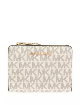 Кошелек с круговой молнией и монограммой Michael Michael Kors, нейтральный