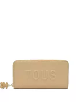 Кошелек с круговой молнией и тисненым логотипом TOUS, нейтральный