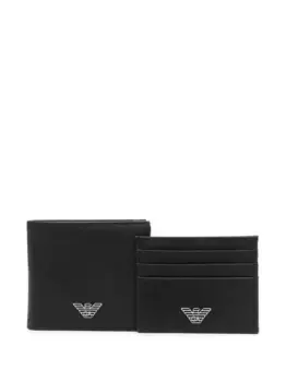 Кошелек с логотипом EMPORIO ARMANI, черный
