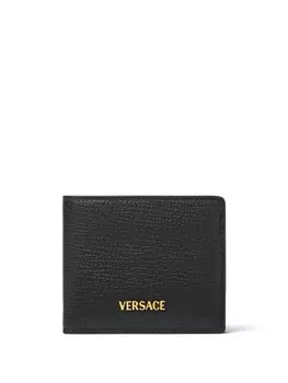 Кошелек с логотипом и печатью Versace, черный