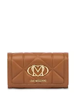 Кошелек с логотипом Love Moschino, коричневый
