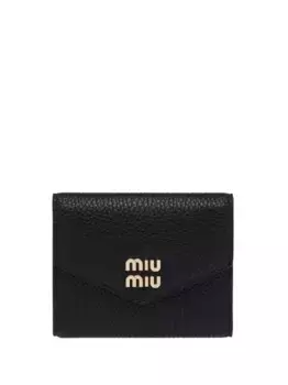Кошелек с логотипом MIU MIU, черный