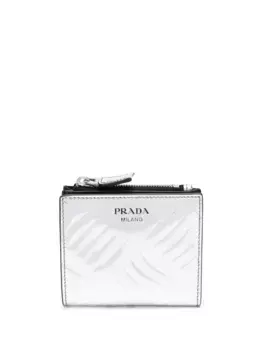 Кошелек с логотипом Prada, серебяный