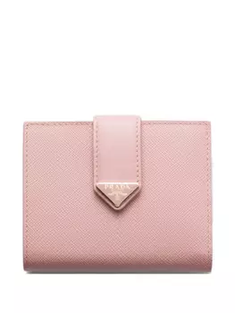 Кошелек с логотипом-треугольником Prada, розовый