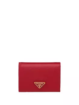 Кошелек с металлическим логотипом Prada, красный