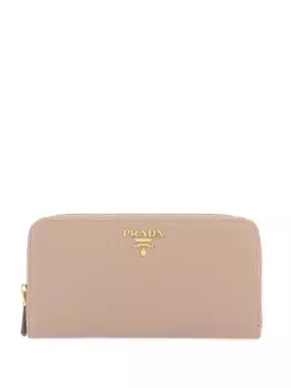 Кошелек с металлическим логотипом Prada, розовый