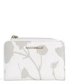 Кошелек с металлизированной надписью из зерненой кожи Coccinelle, белый