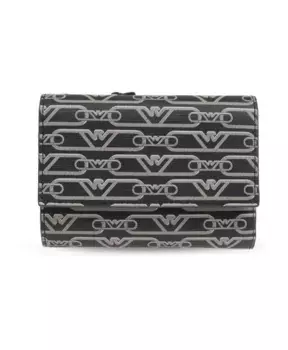 Кошелек с монограммой Emporio Armani, черный