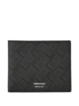 Кошелек с монограммой Ferragamo, черный