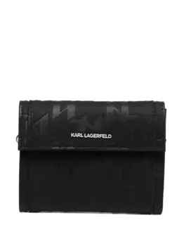 Кошелек с монограммой KARL LAGERFELD, черный