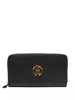 Кошелек с монограммой Roberto Cavalli, черный