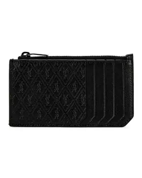 Кошелек с монограммой Saint Laurent, черный
