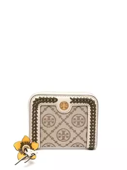Кошелек с монограммой Tory Burch, бежевый