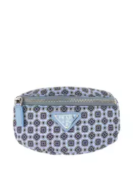 Кошелек с напечатанным логотипом Prada, синий