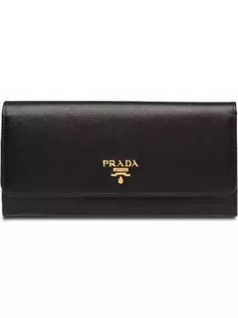 Кошелек с откидным клапаном Prada, черный