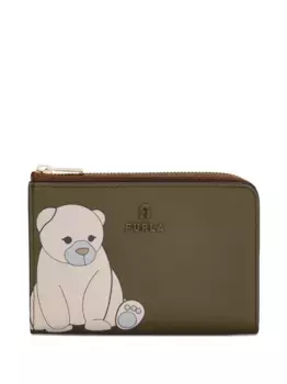Кошелек с принтом медведя и застежкой-молнией Furla, зеленый