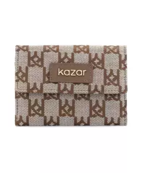 Кошелек с рисунком из ткани и кожи Kazar, коричневый