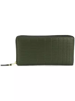 Кошелек с тиснением на молнии Comme Des Garons Wallet, зеленый