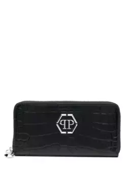 Кошелек с тиснением под крокодила Philipp Plein, черный