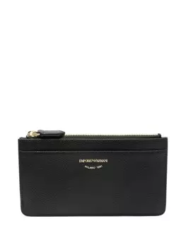Кошелек с тисненым логотипом Emporio Armani, черный