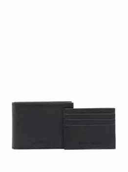 Кошелек с тисненым логотипом EMPORIO ARMANI, черный