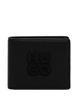 Кошелек с тисненым логотипом HUGO, черный