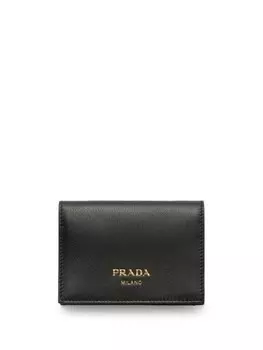Кошелек с тисненым логотипом Prada, черный