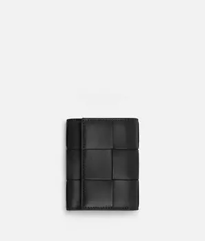 кошелек с тройным сложением на молнии Bottega Veneta, черный