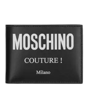 Кошелек с узорным логотипом Moschino, черный