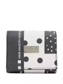 Кошелек с узором в горох MM6 Maison Margiela, белый