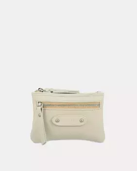 Кошелек с визитницей из воловьей кожи и парусины El Potro, бежевый