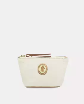 Кошелек с внутренним брелоком из яловой кожи серо-коричневого цвета El Potro, бежевый