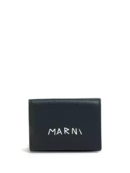 Кошелек с вышитым логотипом Marni, черный