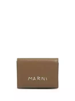 Кошелек с вышитым логотипом Marni, коричневый