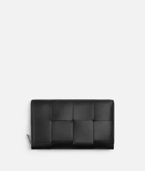 Кошелек с застежкой-молнией Bottega Veneta, черный