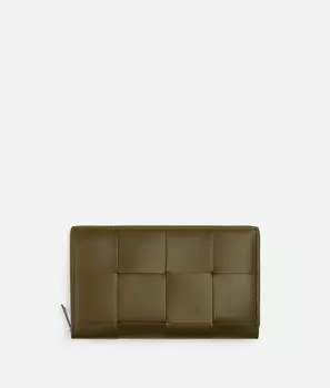 Кошелек с застежкой-молнией Bottega Veneta, темно-бежевый