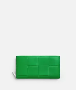 Кошелек с застежкой-молнией Bottega Veneta, зеленый