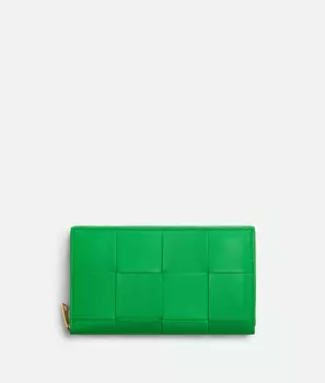 Кошелек с застежкой-молнией Bottega Veneta, зеленый
