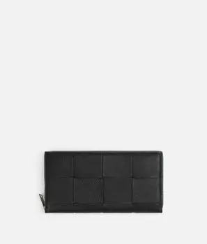 Кошелек с застежкой-молнией Bottega Veneta, зеленый/черный
