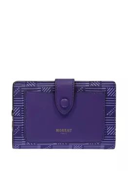 Кошелек с застежкой-молнией и логотипом на клапане Moreau, фиолетовый